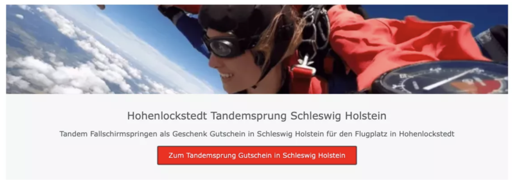 fallschirmspringen hohenlockstedt tandemsprung Geschenk gutschein Flugplatz fallschirm tandemsprung