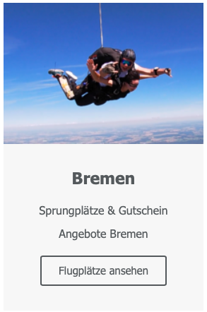 Tandemsprung Bremen Fallschirmspringen Geschenk Gutschein Flugplätze
