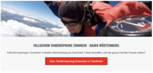 Tandem Fallschirmspringen Tannheim Baden Württemberg Fallschirmsprung Tandemspringen Termin Reservierung Gutschein Geschenk